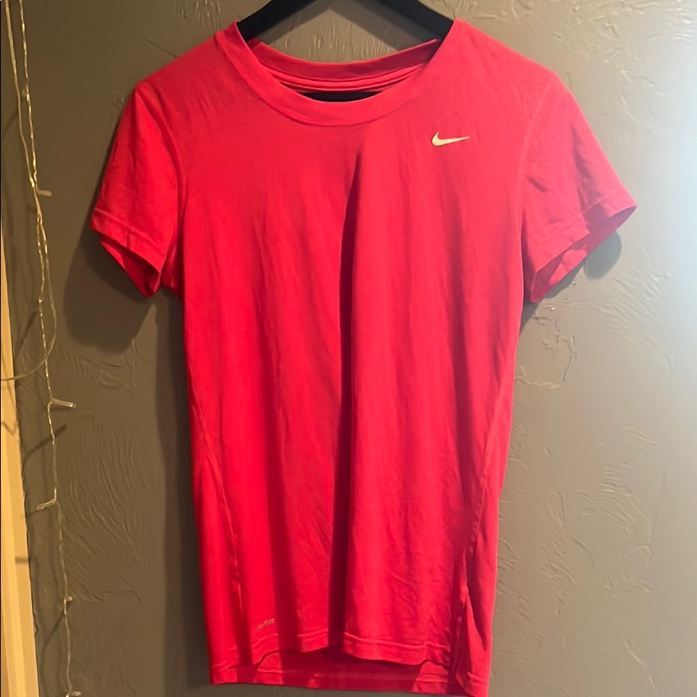 Nike Bright Red Tee with White Logo
